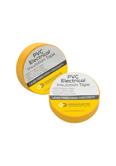 Günsan Sarı Elektrik İzolasyon Bandı 10 Adet