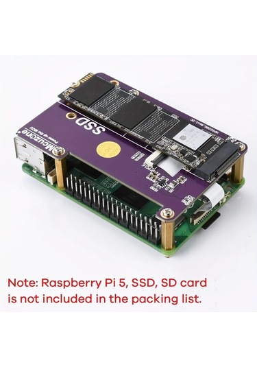 Xuweiwei Raspberry Pi 5 Pcıe M.2 Nvme Ssd 2280 Gen2/3 Soğutuculu Genişleme Kartı