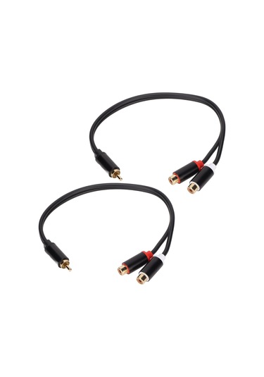 Kosona 2 Adet Rca Bölücü Kablosu - 1 Erkek 2 Dişi Y Tipi, Stereo/mono Adaptörü, Altın Kaplı, 0.3m, Hoparlörler Ve Ev Sinemaları İçin 3686mff