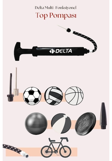 Delta Top Pompası Futbol Basketbol Voleybol Hentbol Pilates Ve Bosu Topu Denge Diski Şişirme Pompası