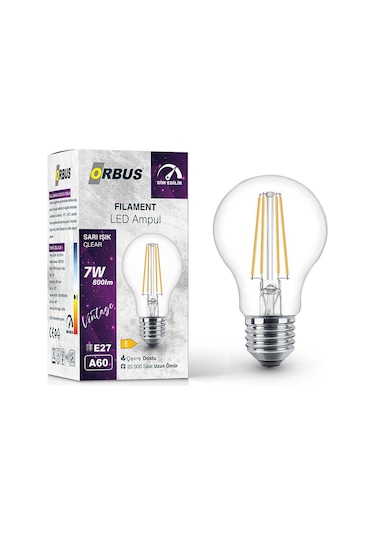 Orbus 7W E27 Dim Edilebilir Filament Led Ampul - DF60