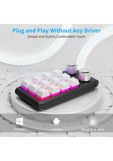 Maiyame Tek Elle Kullanılan 12 Tuşlu Macro Klavye: Uwbt Bağlantı, Kırmızı Anahtarlar Ve Özelleştirilebilir Tuşlar