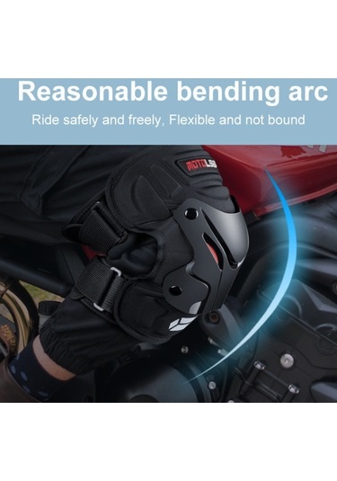 Sones Motolsg 4 İn 1 Açık Spor Motosiklet Bisiklet Sürme Koruyucu Dişli Yansıtıcı Şerit Diz Dirsek Pedleri Siyah