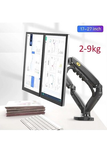 Yenilzd NB F160 Çift Kol Gazlı Hareketli 10-27" Masa LCD Led Monitör Tutucu