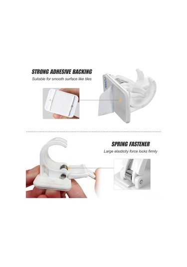 Yuntech01 10 Adet Abs Malzeme Sağlam Olta Tutucu Kilitli Kancalar - Beyaz Renk, 4.5x3.3x4.2 Cm Boyutunda