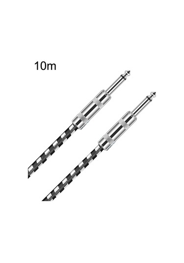 Sones 10m 2 Düz Başlı 6,35mm Gitar Kablosu Oksijensiz Bakır Çekirdekli Ts Büyük İki Çekirdekli Kablo