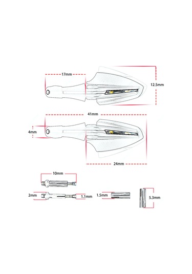 Reedark Motosiklet Universal 22mm Manubrium Koruması - Su Geçirmez Led Sinyal Işığı, Karbon Fiber, Rüzgar Ve Darbe Koruma