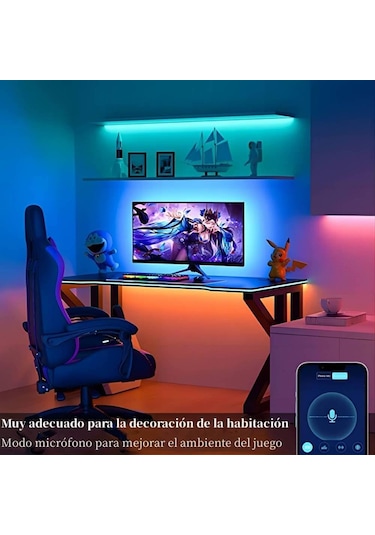 Reedark 20m Bluetooth Rgb Led Şerit Işığı 2x10m , Müzik Senkronizasyonlu, Renkli, Esnek, 12v Güvenli, Ev Dekoru Partileri İçin Diğer