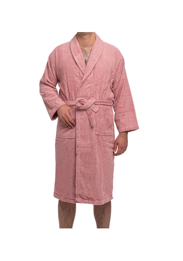 Soley Minerva Extra Yumuşak %100 Pamuk Kadın / Erkek Unisex Bornoz Gül Kurusu