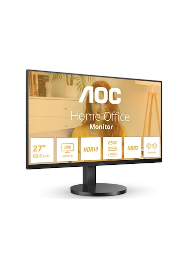 Aoc 27" U27b3cf 4ms 60hz Usb Uhd Ips Type-c 4k Adaptive-sync Monitör