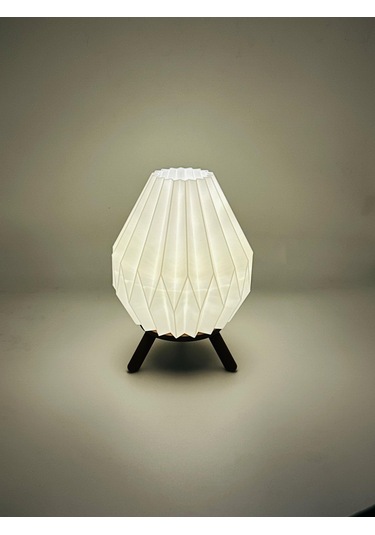 Damla Tasarım 3d Baskı Dekoratif Masa Lambası Pilli Mum Işıklı Gece Lambası Beyaz