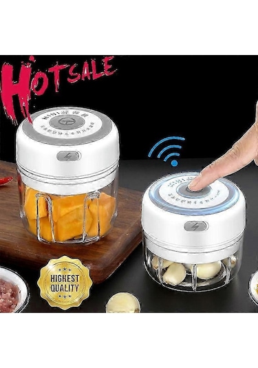 100/250ml Elektrikli Sarımsak Ezici Sarımsak Presi Sebze Çili Et Sarımsak Doğrayıcı Pembe 250ml Siyah