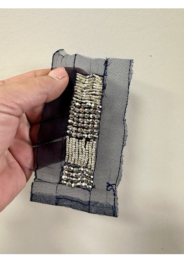 Boncuk İşleme Apolet Arma Dikiş Aplike 9x3 Cm