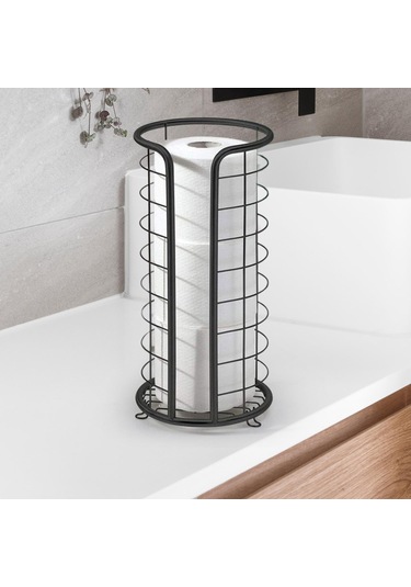 Suntek Tuvalet Kağıdı Tutucu Standı Çok İşlevli Depolama Siyah