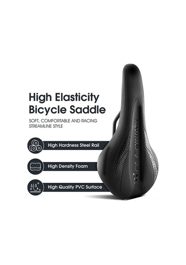 Artfulabode Yumuşak Yüksek Yol Yastığı Siyah Sele Pu Ped Nefes Konfor Koltukları Kaymaz Kalın Esneklikli Bisikleti Bisiklet Bisiklet Alabilir Mz Siyah