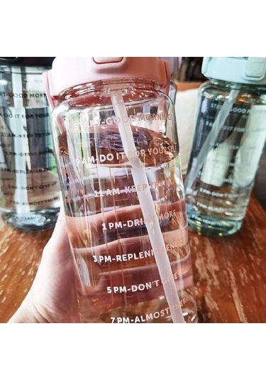 2l Pipetli Su Şişesi Büyük Kapasiteli Spor Su Şişesi Seyahat Spor Spor Blue 2000ml Blue