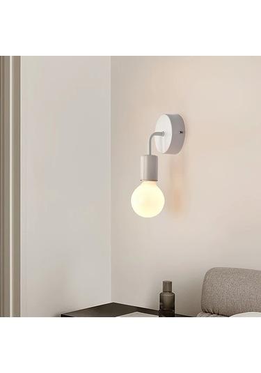 Dashanshop Siyah Modern Nordic Avize Demir Döküm Duvar Lambası E27 Oturma Odası Yatak Odası Siyah