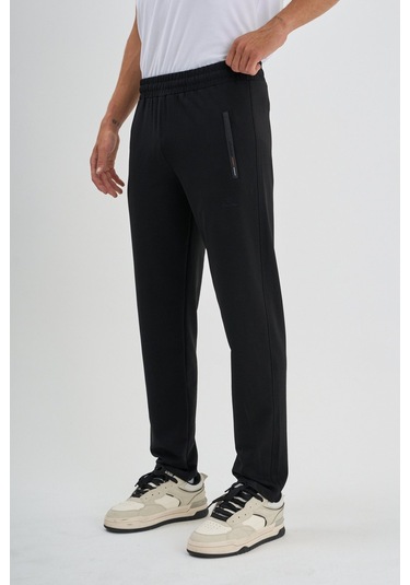 Shooter Sportswear Erkek Antrasit Eşofman Altı Fermuarlı Üç Cep Rahat Kalıp Klasik Paça Siyah