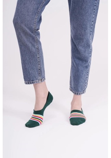 The Socks Company 160p 3 Çift Desenli Kadın Görünmez Çorap Çok Renkli