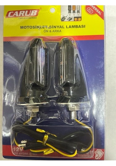 Carub Motosiklet Sinyal Lamba Üniversal 12v Beyaz Cam Sarı Led 2l