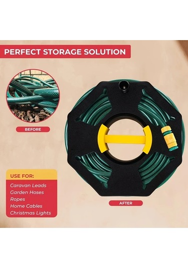 Sunshine011 Siyah 6 Çekirdekli Portatif Araç Kablo Düzenleyici Sarıcı 25m