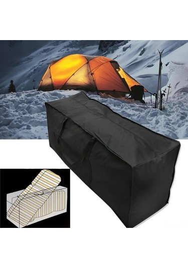 Vkemall Siyah 173x76x51cm Dış Mekan Depolama Çantası - Su Geçirmez 210d Oxford Kumaş, Uv Koruma Ve Taşıma Kolu