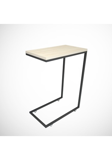 Callen Yan Sehpa & Tekerlekli Servis Sehpası Metal Açık Meşe