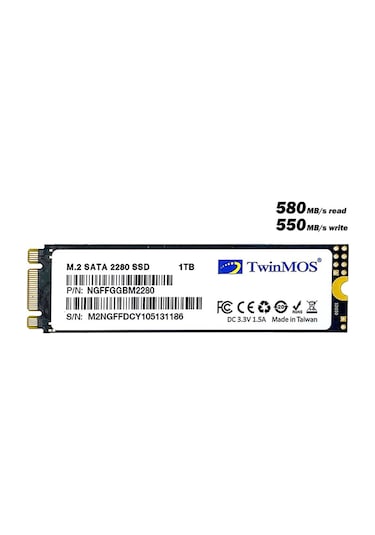 Twinmos NGFFGGBM2280 1 TB 580/550 MB/S M.2 2280 SATA 3 SSD