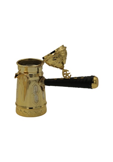 İşleme Motifli 3'lü Bakır Mırra Cezve Seti