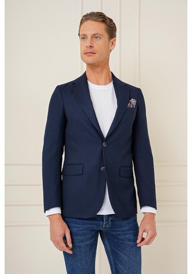 C 685 Slim Fit Lacivert Spor Ceket Lacivert