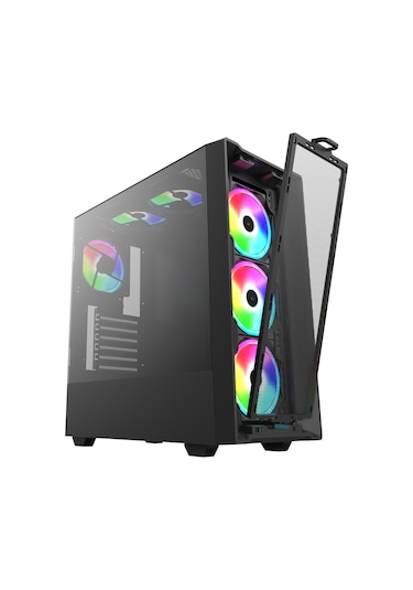 Blueforce Phoenix 4* Rgb Fanlı Atx-Mini Atx Itx Uyumlu Mid Tower Gaming Oyuncu Bilgisayar Kasası Psu'suz