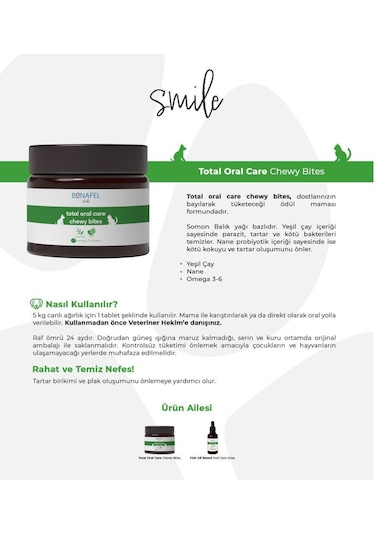Bonafel Köpekler İçin Ağız Sağlığı Çiğneme Tableti 100 G 50 Tablet