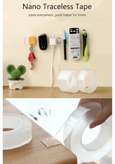 Şeffaf Çift Taraflı Bant,çift Taraflı Yapışkan Bant Şeffaf 19mm X 4m 4 Metre