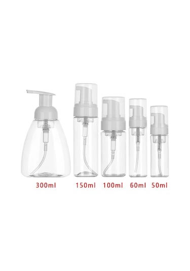 300ml-60/100/150/300ml Şeffaf Köpük Şişe Sıvı Sabun Çırpılmış Köpük Noktaları Şişeleme Şampuan Losyonu Duş Jeli Köpük Pompası Şişeleri