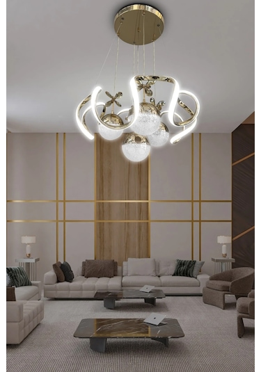 Arya Xl 4 Top Modern Salon - Oturma Odası Avizesi Çok Renkli