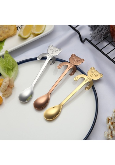 Kosona 304 Paslanmaz Çelik Kupa Asma Kase, Kafa Desenli Kawaii Kahve Kaşığı, Dondurma Kaşığı, Mor Renkli, Yiyecek Dereceli, Dayanıklı Diğer