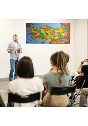 Evyora Renkli Türkiye Haritası Manyetik Yapıştırıcı Gerektirmeyen Duvar Stickerı 118 Cm 56 Cm