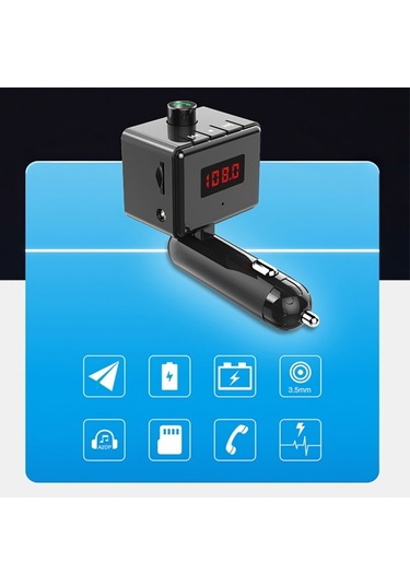 Sones Bs6 Kablosuz Araç Bluetooth Aux Arayüzü Mp3 Çalar Döner Usb Bağlantı Noktası Şarj Cihazı