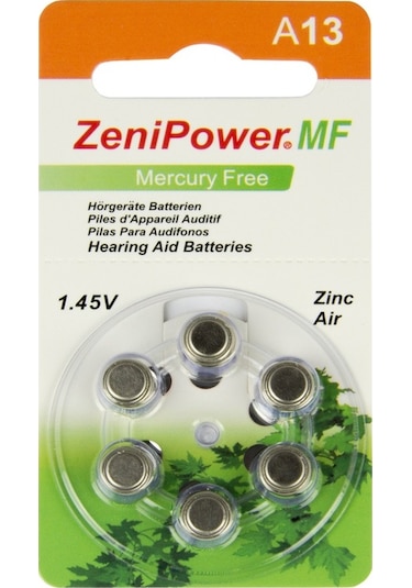 Zenipower MF A13 1.45 V İşitme Cihazı Pili 6 x 10'lu