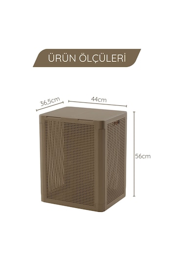 Smartduo İki Bölmeli Çamaşır Sepeti 84lt. Kahverengi