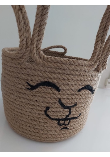 Hasır Sepet Tavşan 18x13 cm