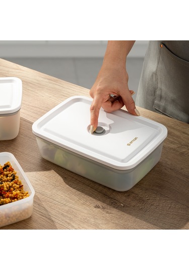 Emsan Freshlock Vakum Makineli 3'lü Saklama Kabı Beyaz