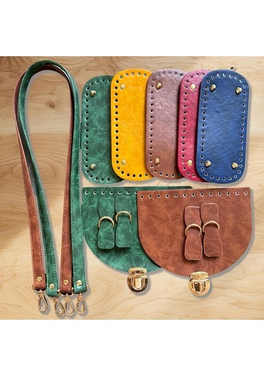 Fochsia 5 Adet Parlak Düz Rastgele Vintage Koyu Desenli Şarap Kırmızısı Çanta Aksesuarı El Örgü Sırt Çantası Tabanı