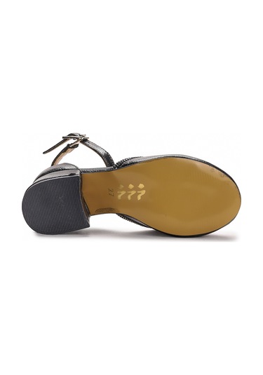 Kiko Kids Ressa Taşlı Kız Çocuk 5 Cm Topuklu Sandalet Abiye Ayakkabı Platin Platin