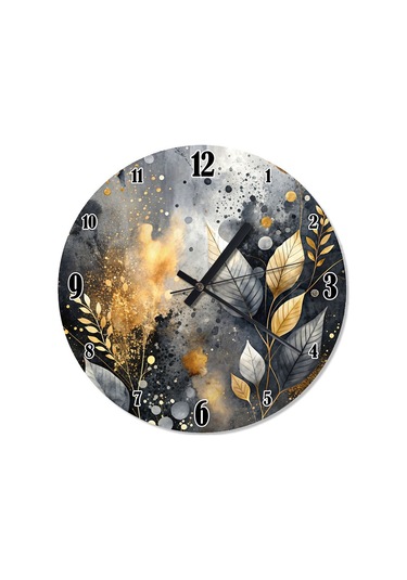 Renkli Yapraklar Dekoratif Duvar Saati
