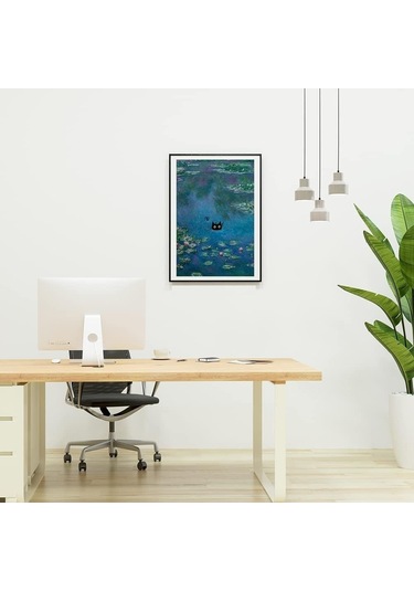 Claude Monet Nilüferler Kara Kedi Posteri Çerçevesiz