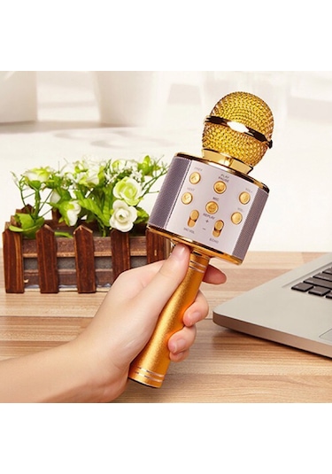 Neevoyu Siyah Kablosuz Mikrofon - Akıllı Telefon İçin Canlı Yayın, Karaoke, Ses Değiştirme Fonksiyonu - 1200mah Pil - 230x55x10mm