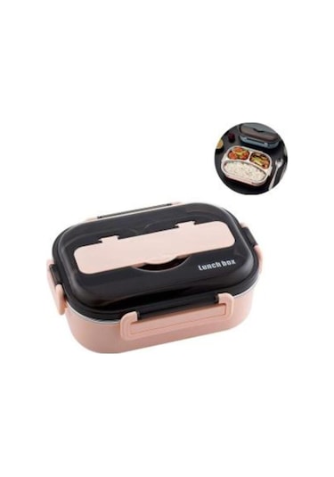 Yemek Kutusu Öğrenciler İçin Isı Yalıtımı Yüksek Kaliteli Paslanmaz Çelik Pembe Renk - Pembe