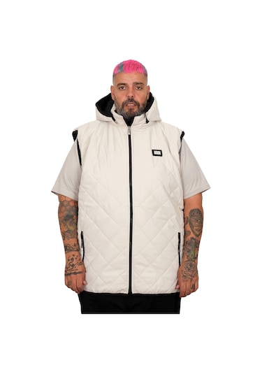 Mode Xl Battal Beden Erkek Kapitone Yelek 25709 Siyah
