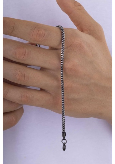 Gümüş Pazarım Tilki Kuyruğu Erkek Çelik Zincir Bileklik Çok Renkli